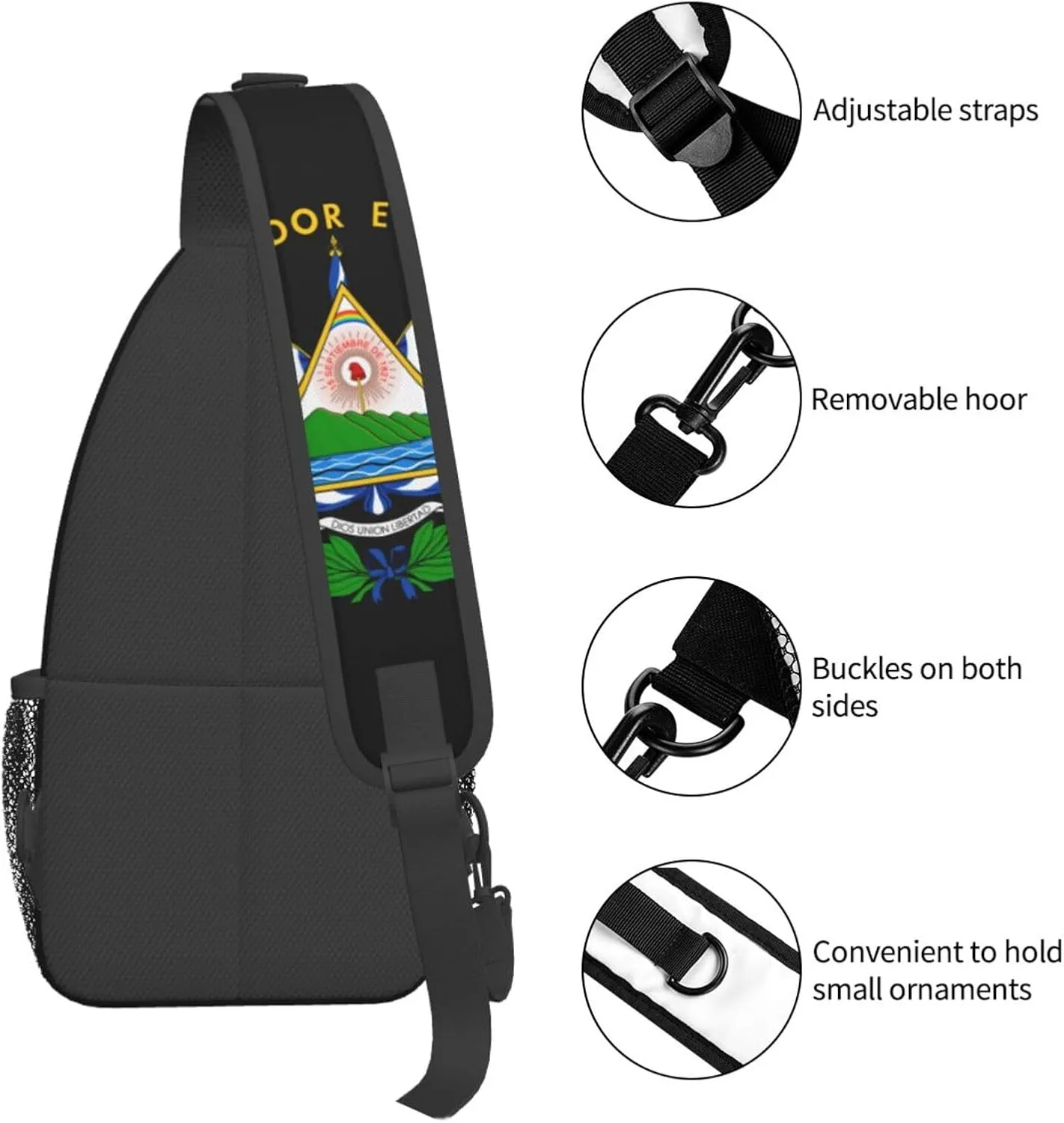 American Flag Stars Sling Bag Adjustable Chest Bags Casual Crossbody Bag Travel Shoulder Backpack