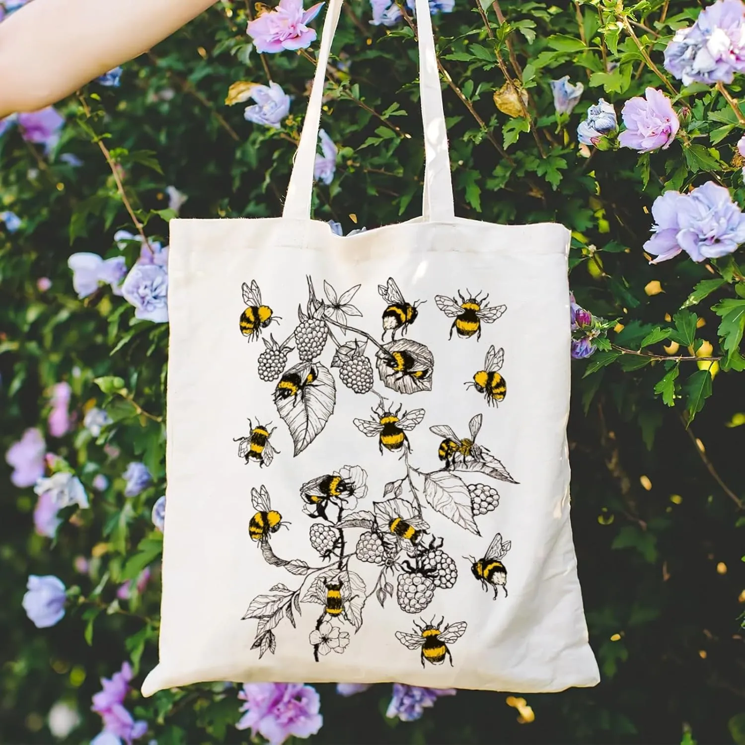 Andeiltech Canvas Aesthetic Tote Bag for Women with Inner Pocket Totes Shoulder Book Bag Shopping Reusable Grocery Bags