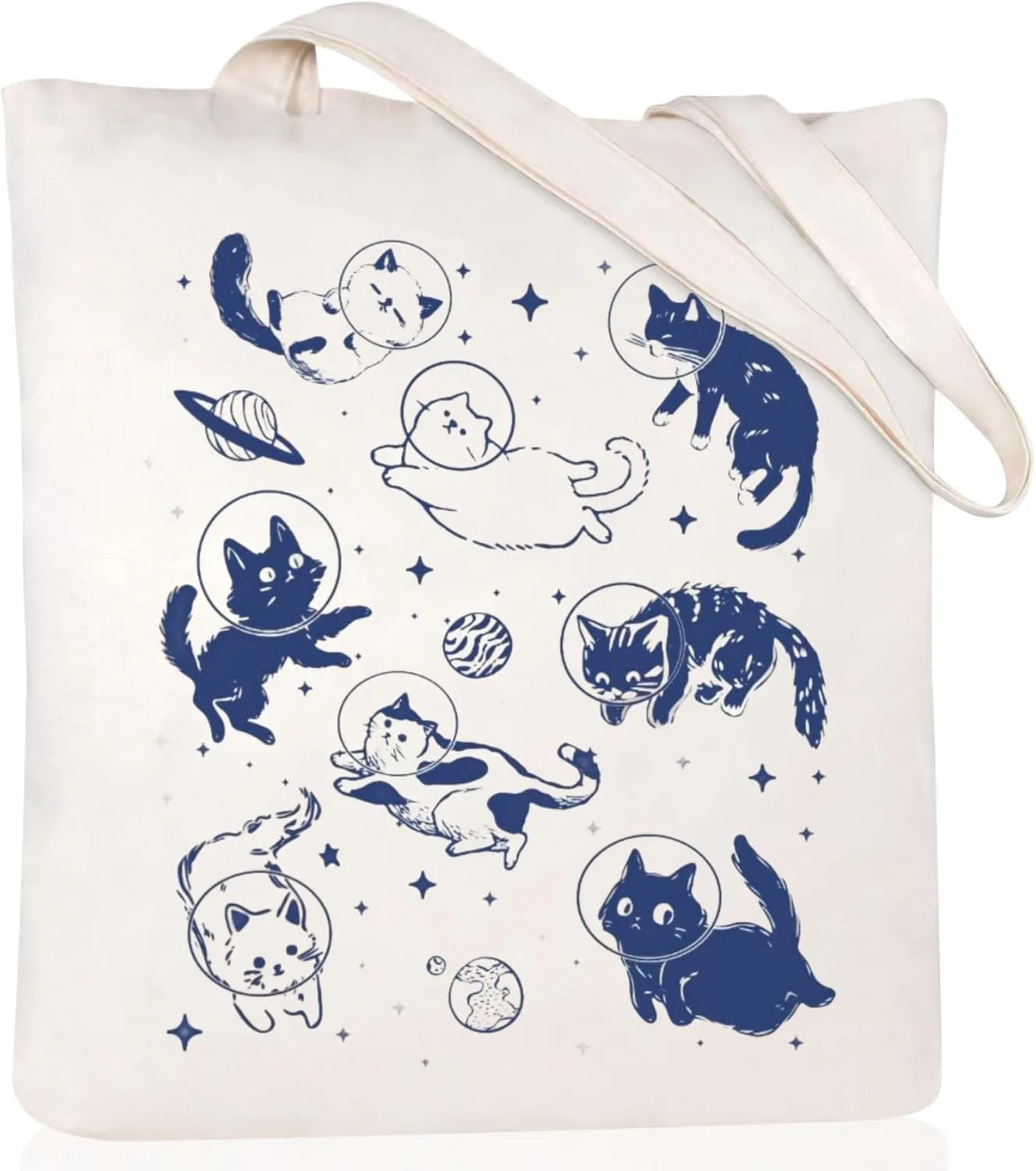 Andeiltech Canvas Aesthetic Tote Bag for Women with Inner Pocket Totes Shoulder Book Bag Shopping Reusable Grocery Bags