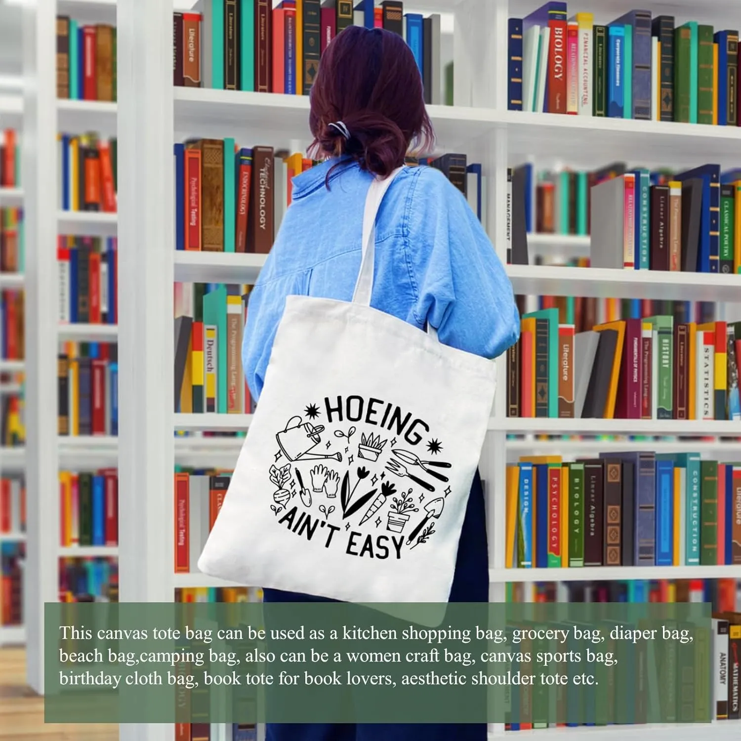 Andeiltech Canvas Christian Tote Bags Bible Canvas Bag Faith-Inspired Graphic Book Tote for Church Christian Birthday Gifts