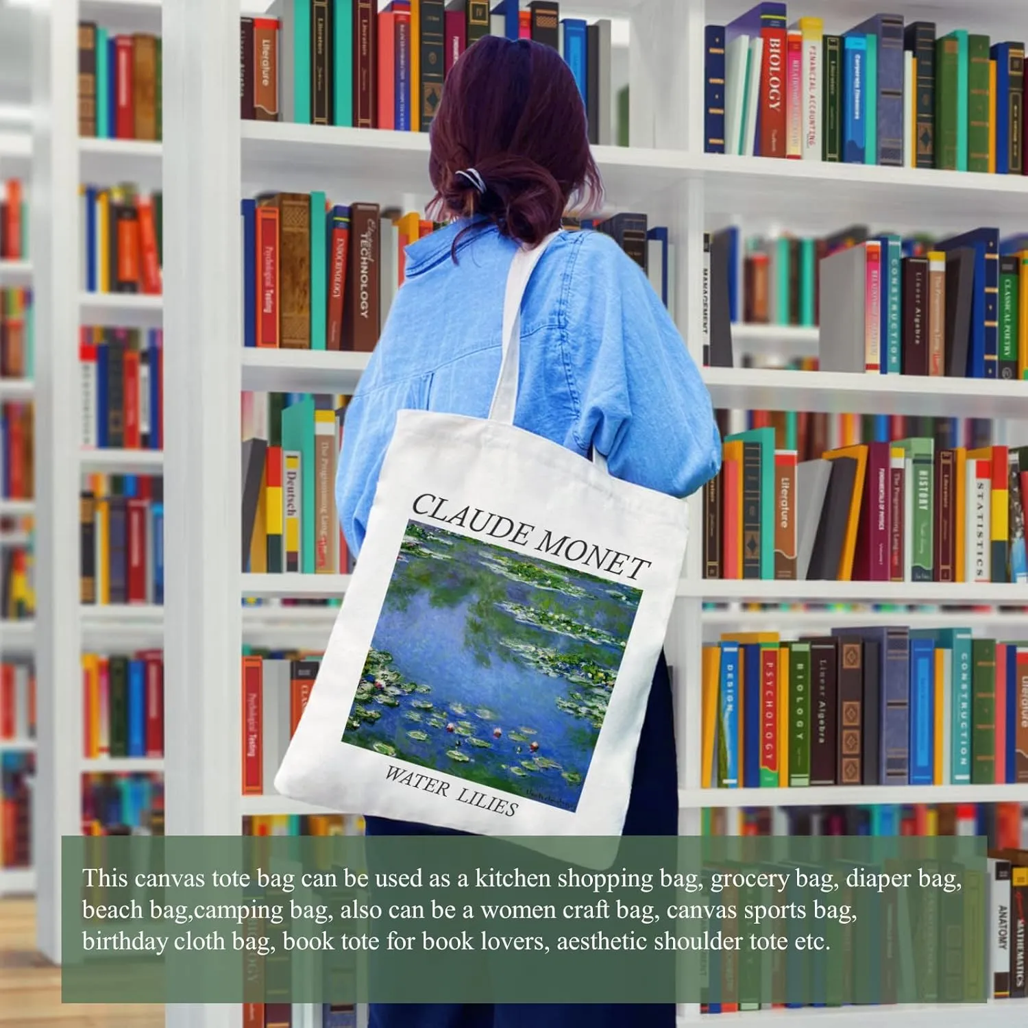 Andeiltech Canvas Tote Bag Aesthetic Cute Vintage Tote Bags Book Shoulder bag Gifts Reusable Grocery Bags for Women