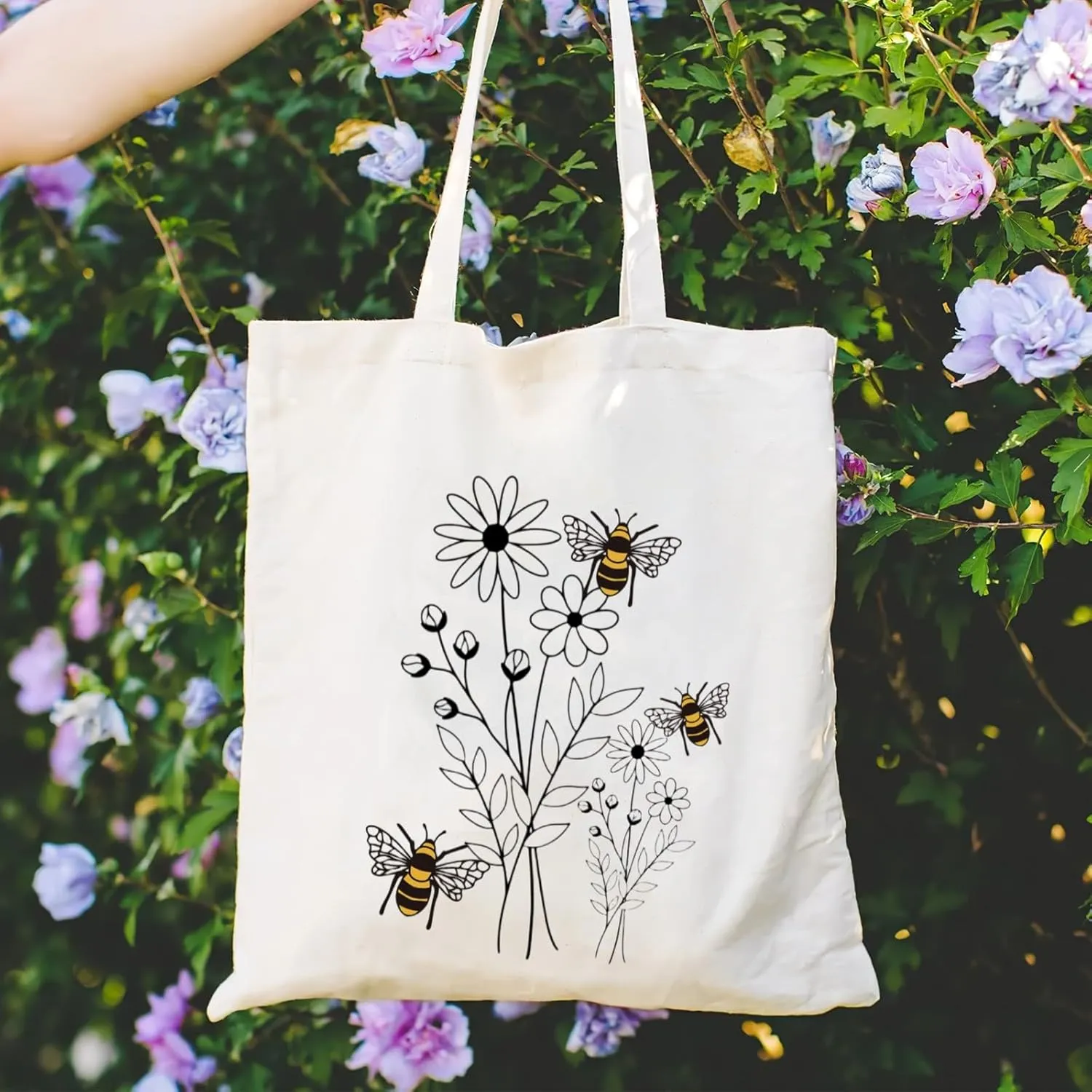 Andeiltech Canvas Tote Bag for Women Aesthetic Cute Cat Shopping Grocery Reusable Bags with Inner Zipper Women Gift