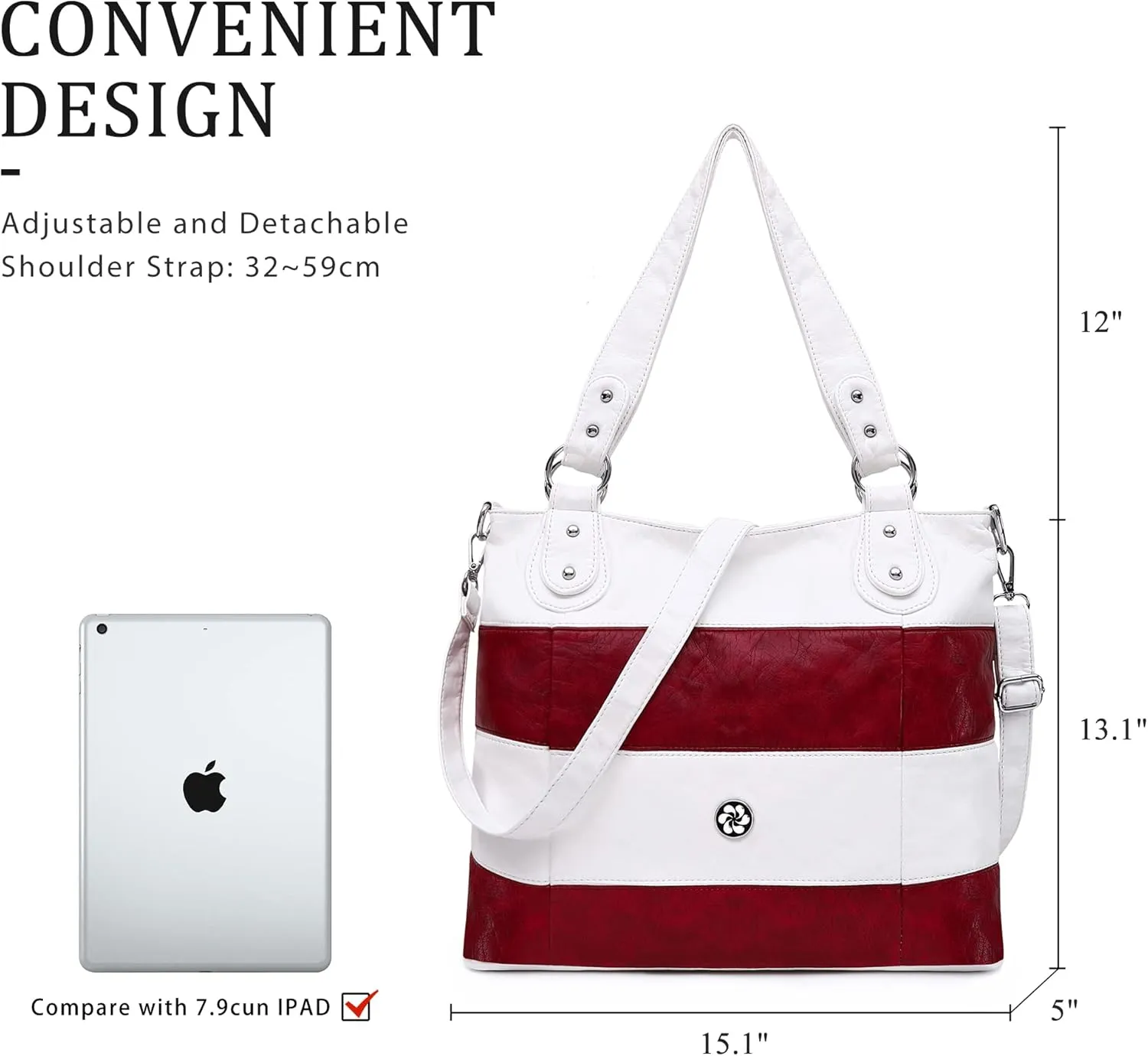 Angel Kiss Hobo Shoulder Purses for Women Large Soft Washed PU Leather Stripe Crossbody Handbags