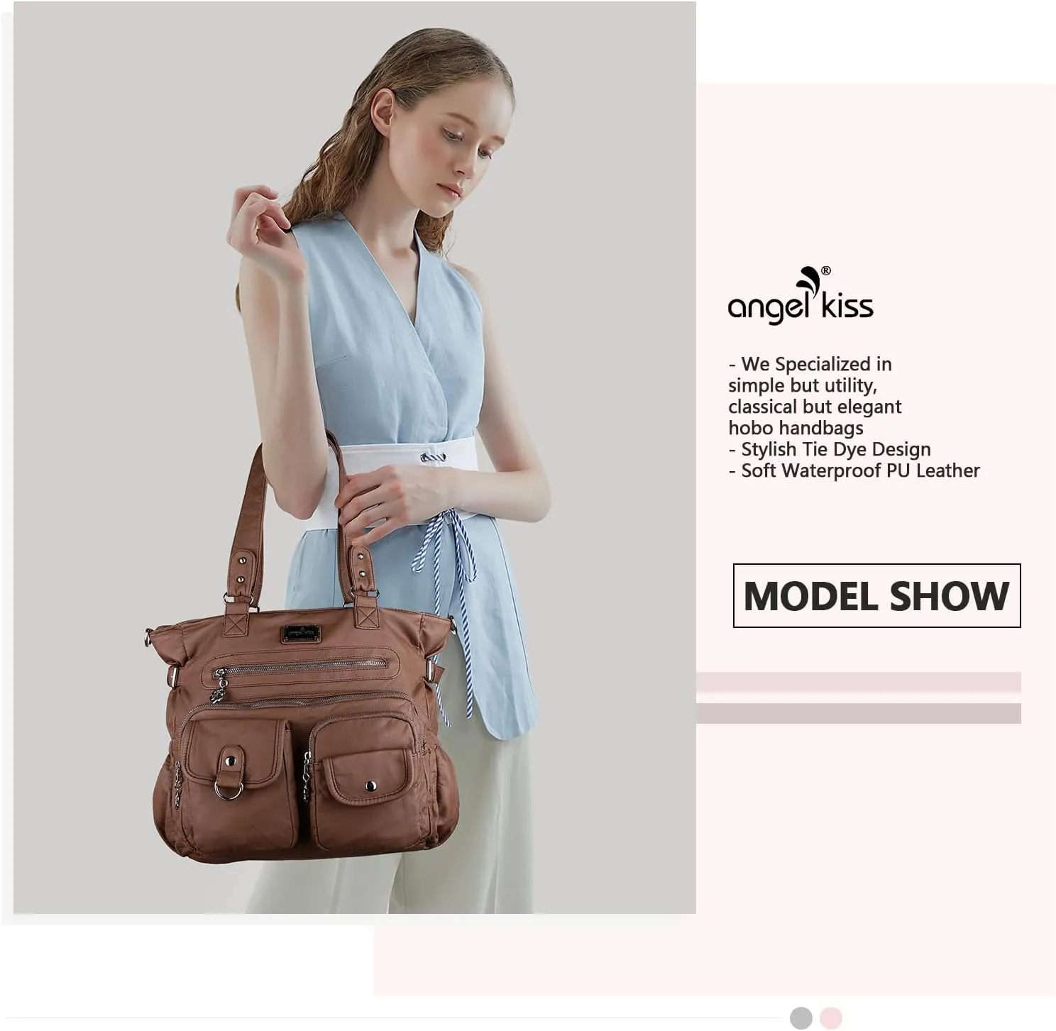Angelkiss Purses and Handbag for Women Soft Leather Hobo Bags Satchel Shoulder Bags Ladies Tote Crossbody Bag