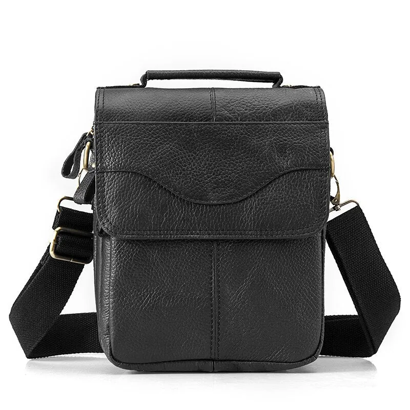 Angelo Ricci™ Casual Design Tablet Size Leather Crossbody Bag