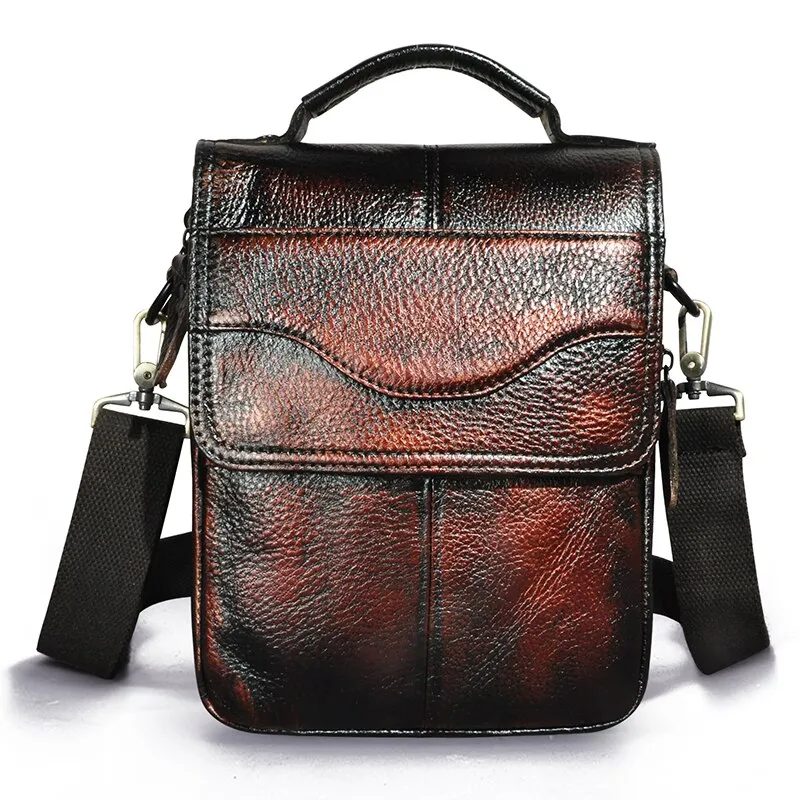 Angelo Ricci™ Casual Design Tablet Size Leather Crossbody Bag