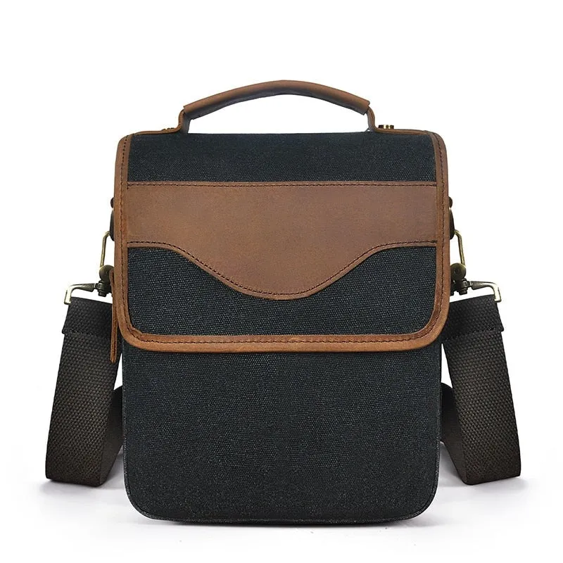 Angelo Ricci™ Casual Design Tablet Size Leather Crossbody Bag