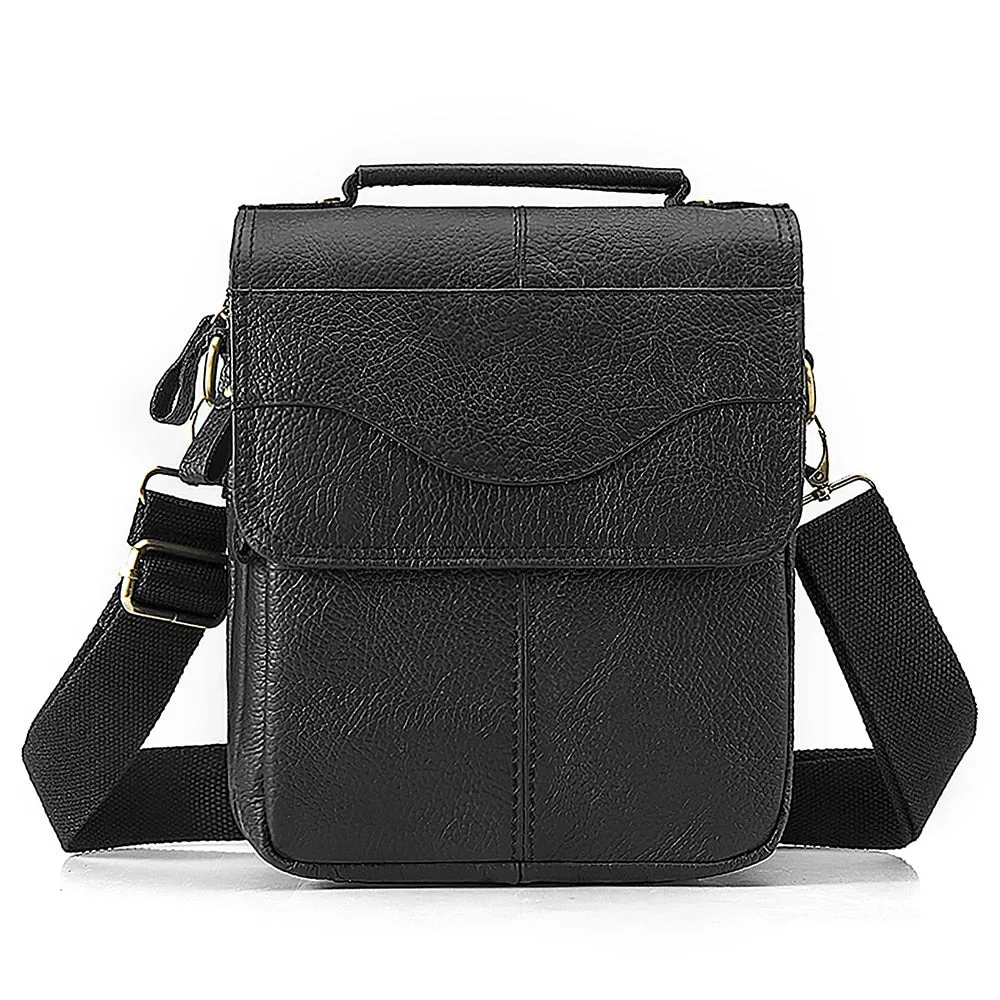 Angelo Ricci™ Casual Design Tablet Size Leather Crossbody Bag