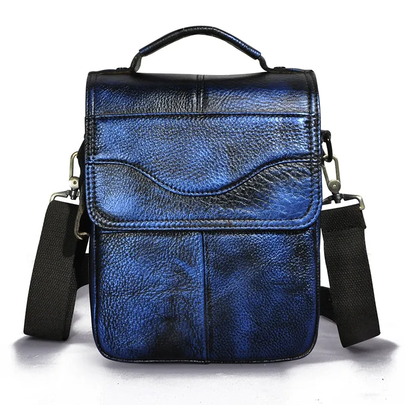 Angelo Ricci™ Casual Design Tablet Size Leather Crossbody Bag