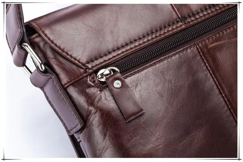Angelo Ricci™ Genuine Leather Vintage Crossbody Bag