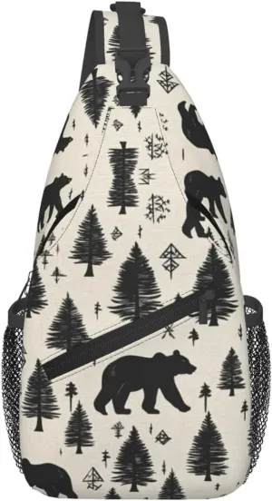 Animal Print Sling Bag Crossbody Shoulder Backpack Chest Bags Gym Travel Hiking Casual Daypack
