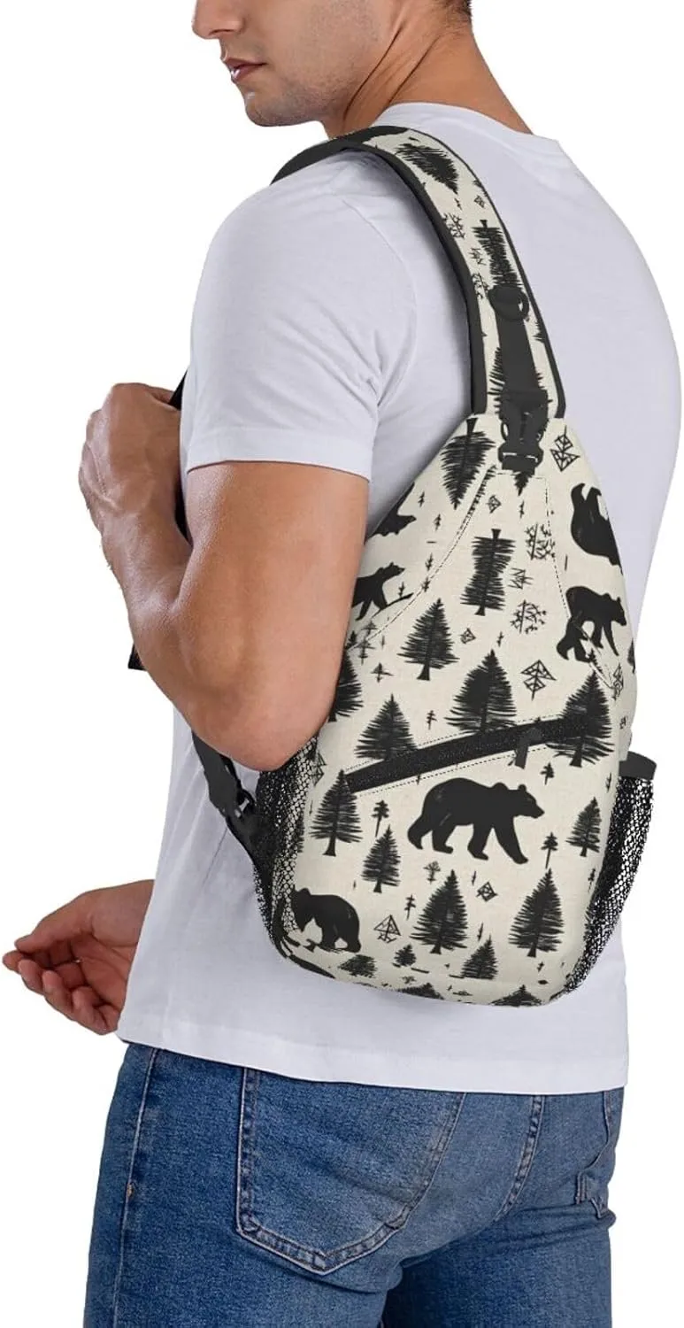 Animal Print Sling Bag Crossbody Shoulder Backpack Chest Bags Gym Travel Hiking Casual Daypack