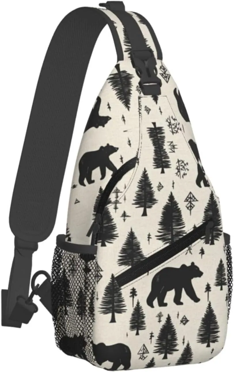 Animal Print Sling Bag Crossbody Shoulder Backpack Chest Bags Gym Travel Hiking Casual Daypack
