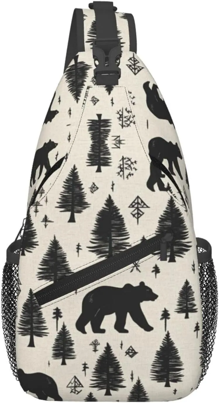 Animal Print Sling Bag Crossbody Shoulder Backpack Chest Bags Gym Travel Hiking Casual Daypack