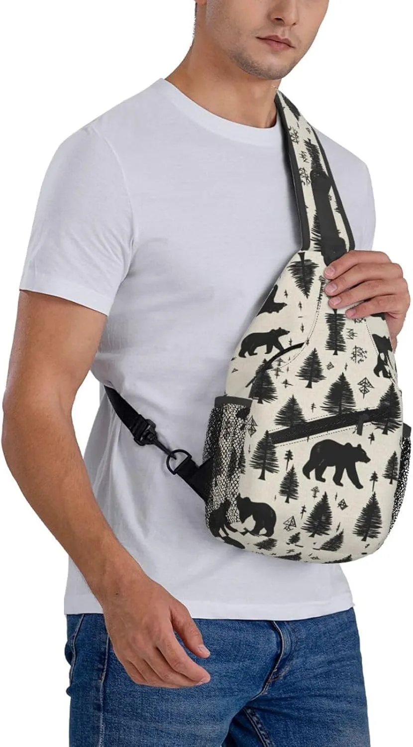 Animal Print Sling Bag Crossbody Shoulder Backpack Chest Bags Gym Travel Hiking Casual Daypack