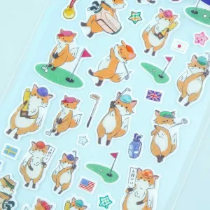 Animal Sports Large Seal Stickers - Fox Golf