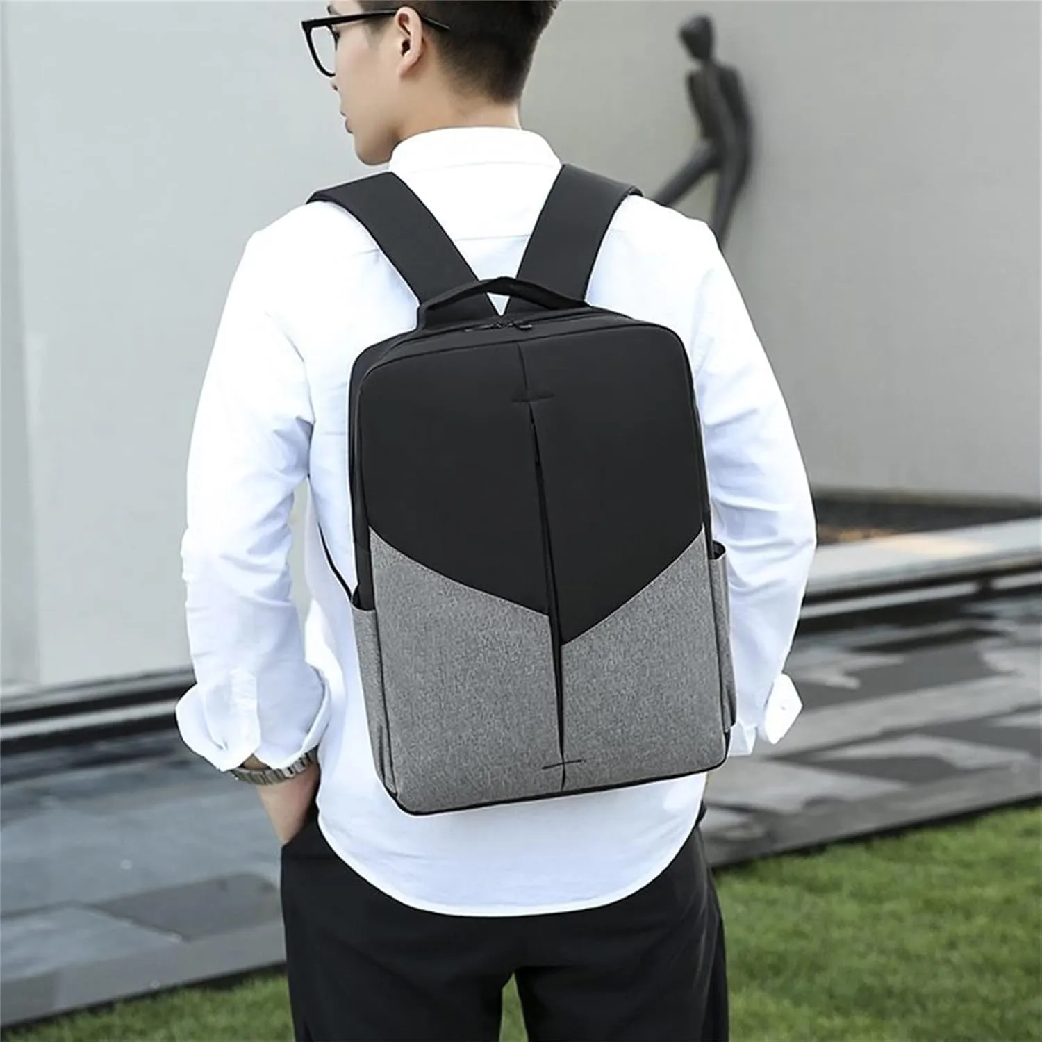 Anti Theft Backpack with Secured Zipper Transparent Practical Large Capacity Zipper Backpacks Carry on Backpack(Grey)