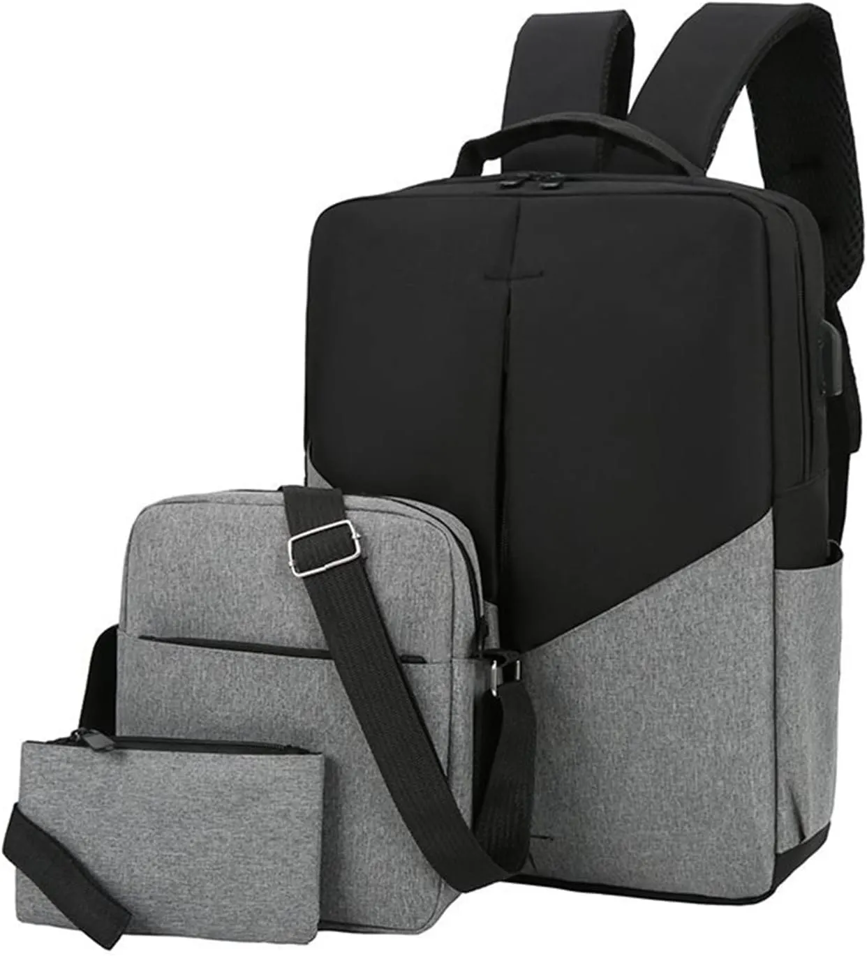 Anti Theft Backpack with Secured Zipper Transparent Practical Large Capacity Zipper Backpacks Carry on Backpack(Grey)