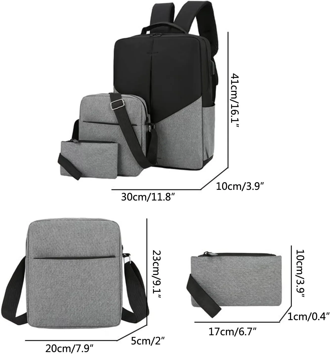 Anti Theft Backpack with Secured Zipper Transparent Practical Large Capacity Zipper Backpacks Carry on Backpack(Grey)