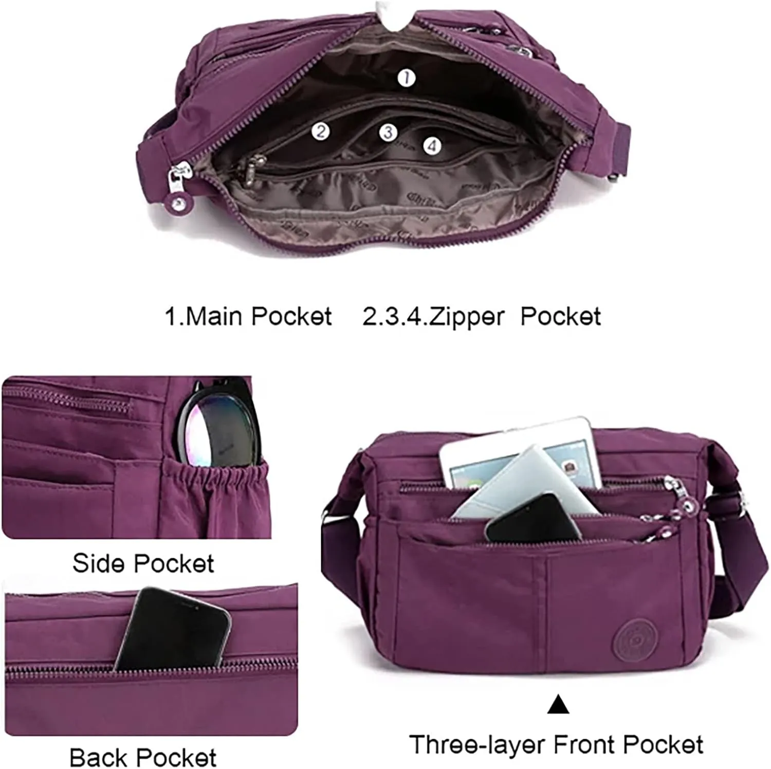 Anti Theft Shoulder Bags for Woman Small Designer Crossbody Bags for Women Carry Options for Work and Daily Use(Black)
