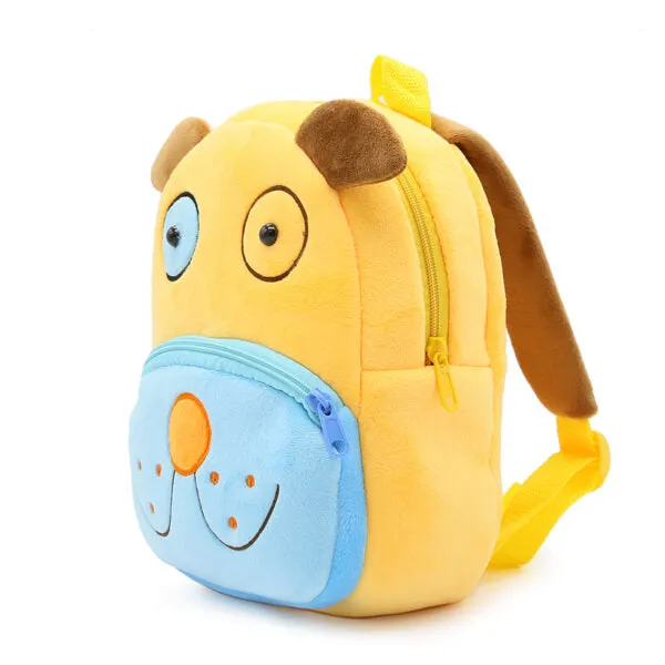 Anykidz 3D Yellow Dog Kids School Backpack Cute Cartoon Animal Style Children Toddler Plush Bag Perfect Accessories For Boys and Girls