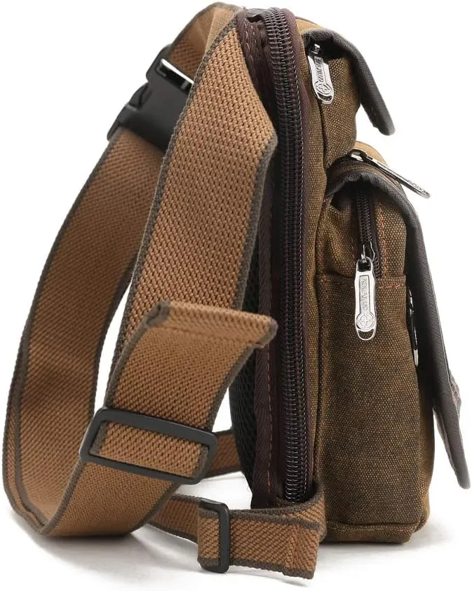 AOLAILUD Tactical Thigh Drop Leg Bag for Men Fanny Pack Military Motorcycle Rider Multi-Pocket Waist Bags Mens Travel Hiking Climbing Cycling Outdoors (Brown)