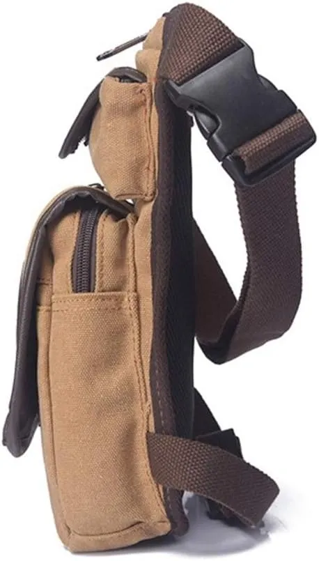 AOLAILUD Tactical Thigh Drop Leg Bag for Men Fanny Pack Military Motorcycle Rider Multi-Pocket Waist Bags Mens Travel Hiking Climbing Cycling Outdoors (Light Brown)