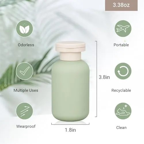 ASEVAT 6.7oz Leak Proof Travel Bottle, Plastic Bottles with Caps, Squeeze Bottles for Liquids, Refillable Shampoo and Conditioner Bottles (6Pcs)