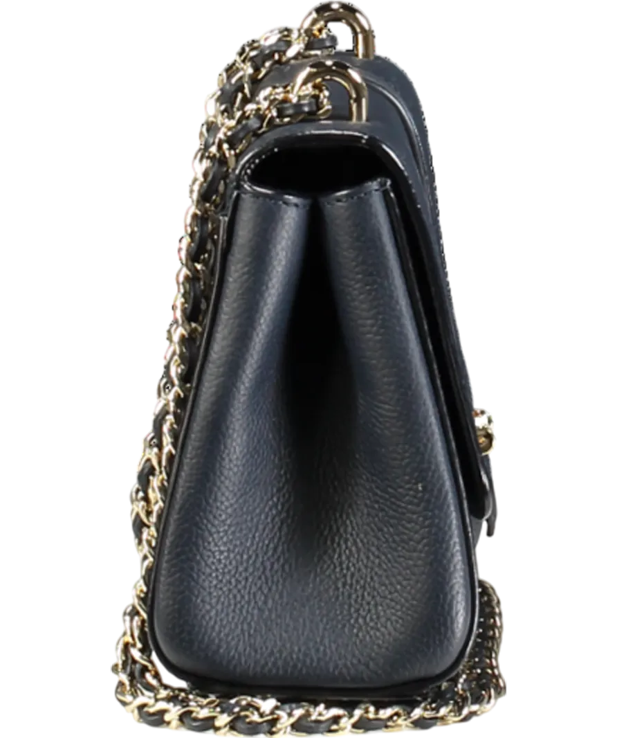 Aspinal Of London Navy Blue Pebbled Leather medium Lottie Bag