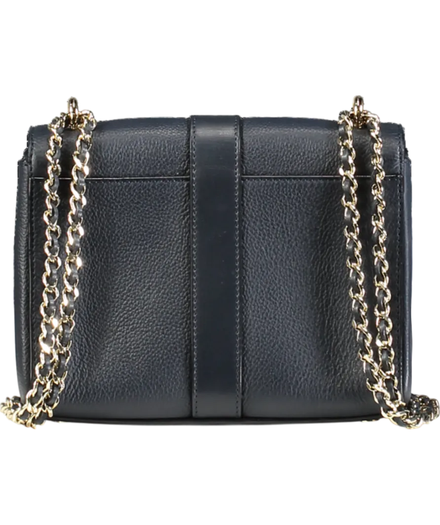 Aspinal Of London Navy Blue Pebbled Leather medium Lottie Bag