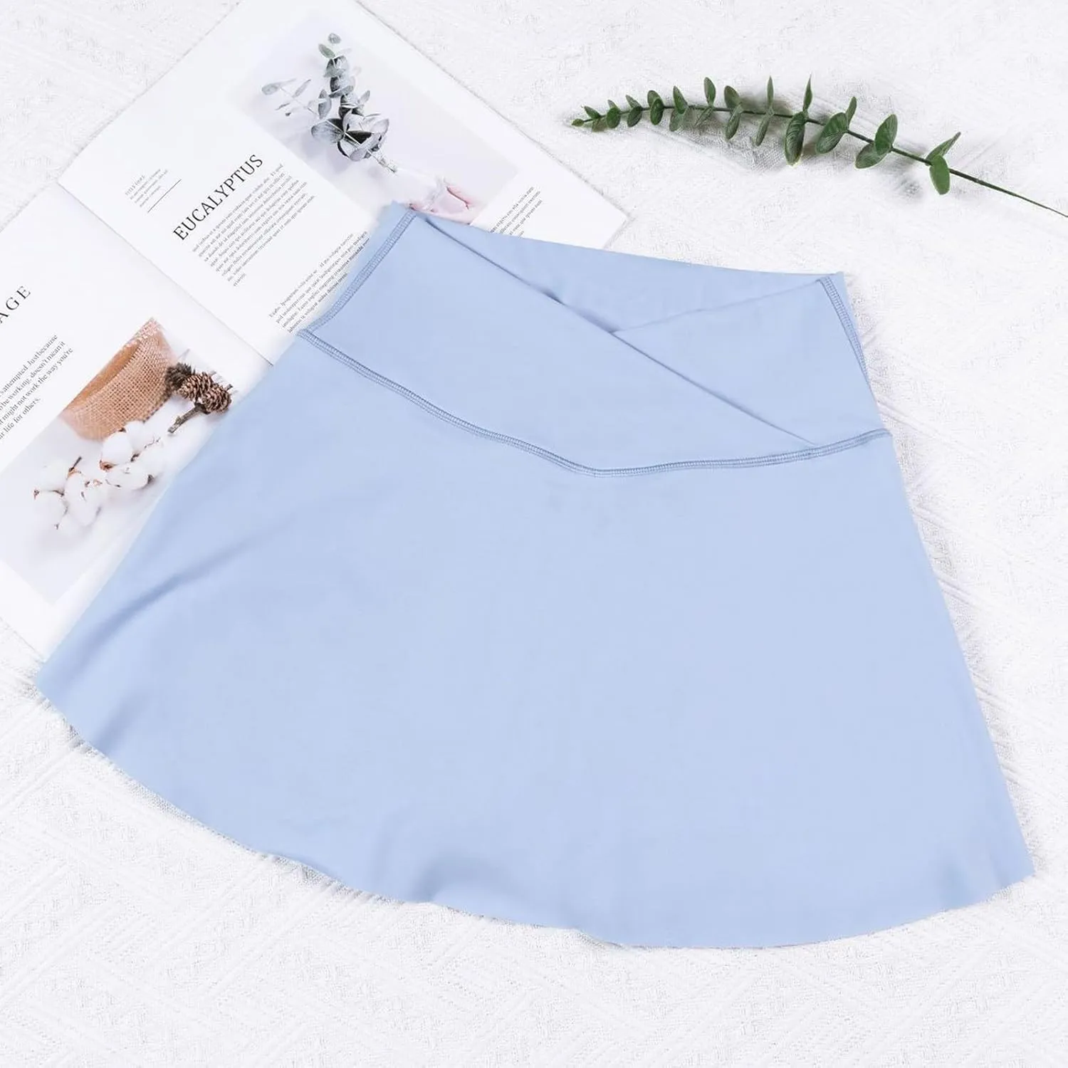 Athletic Skirts Women with Pockets Lightweight Cross Waist Tennis Skorts Casual Mini Golf Skirt with Shorts