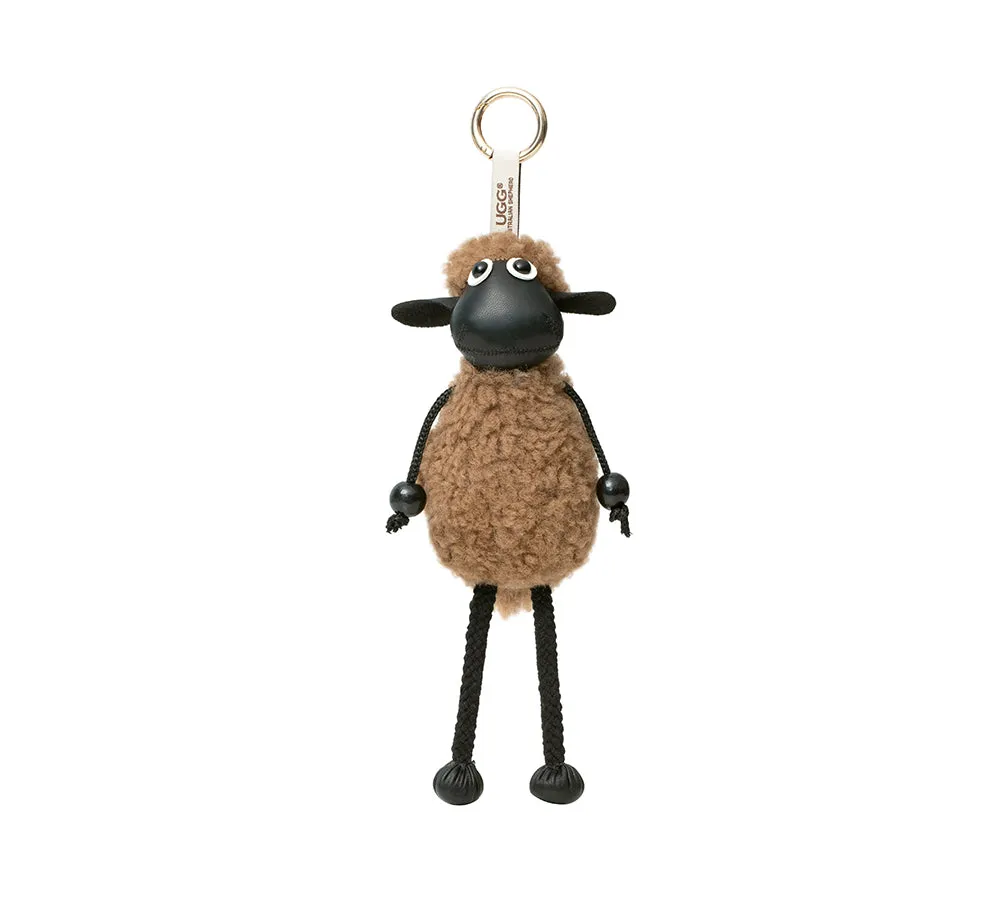 AUSTRALIAN SHEPHERD® Fluffy Sheepskin Wool Sheep Keyrings