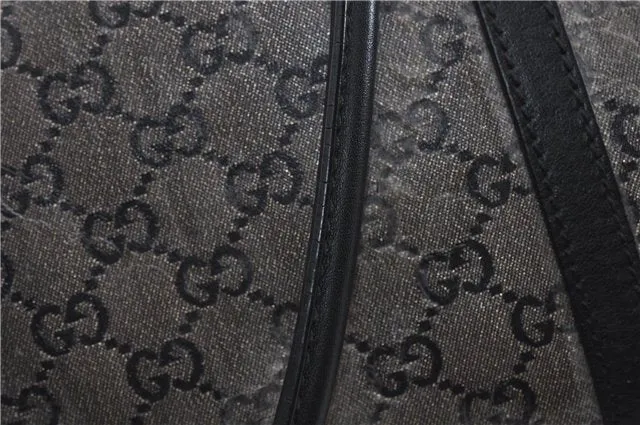 Auth GUCCI Crystal Shoulder Tote Bag PVC Leather 197953 Black Gold Junk 7140C