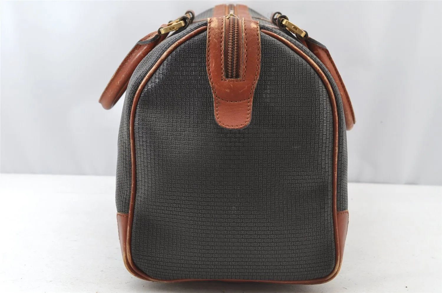 Authentic BALLY Vintage PVC Leather Travel Boston Bag Brown 2703J