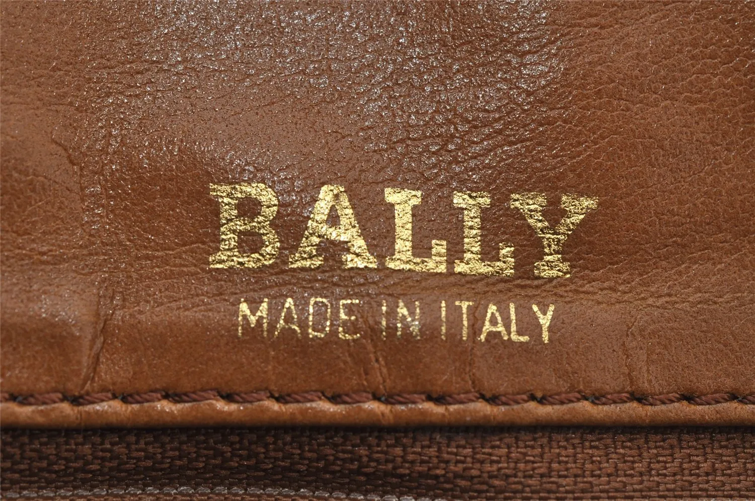 Authentic BALLY Vintage PVC Leather Travel Boston Bag Brown 2703J