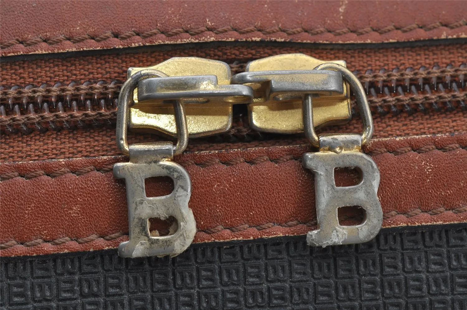 Authentic BALLY Vintage PVC Leather Travel Boston Bag Brown 2703J