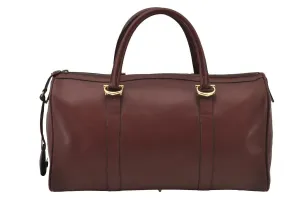 Authentic Cartier Must de Cartier Boston Hand Bag Leather Bordeaux Red 2681J