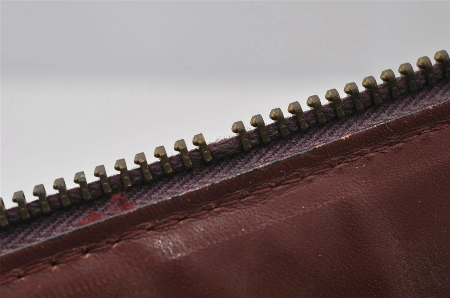 Authentic Cartier Must de Cartier Boston Hand Bag Leather Bordeaux Red 2681J