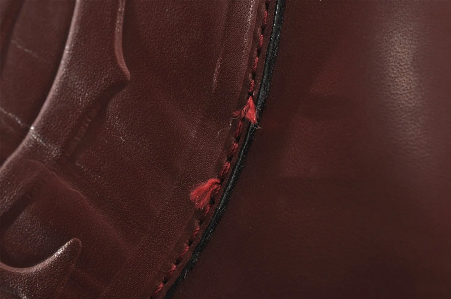 Authentic Cartier Must de Cartier Boston Hand Bag Leather Bordeaux Red 2681J