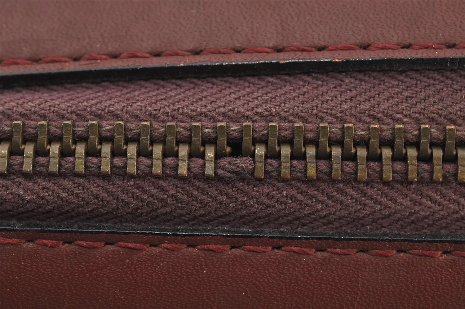 Authentic Cartier Must de Cartier Boston Hand Bag Leather Bordeaux Red 2681J