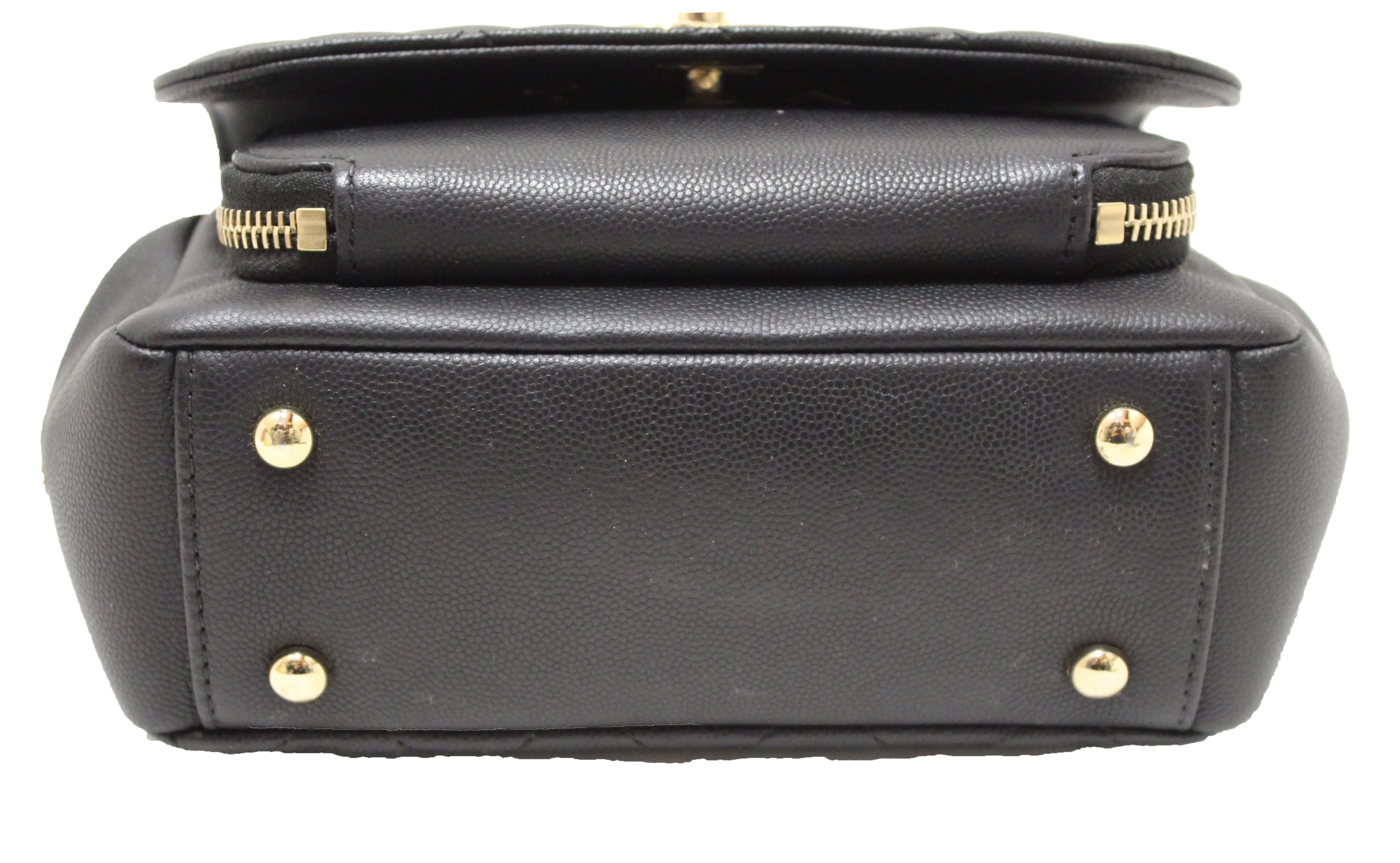 Authentic Chanel Black Caviar Leather Small Business Affinity Messenger Crossbody Bag