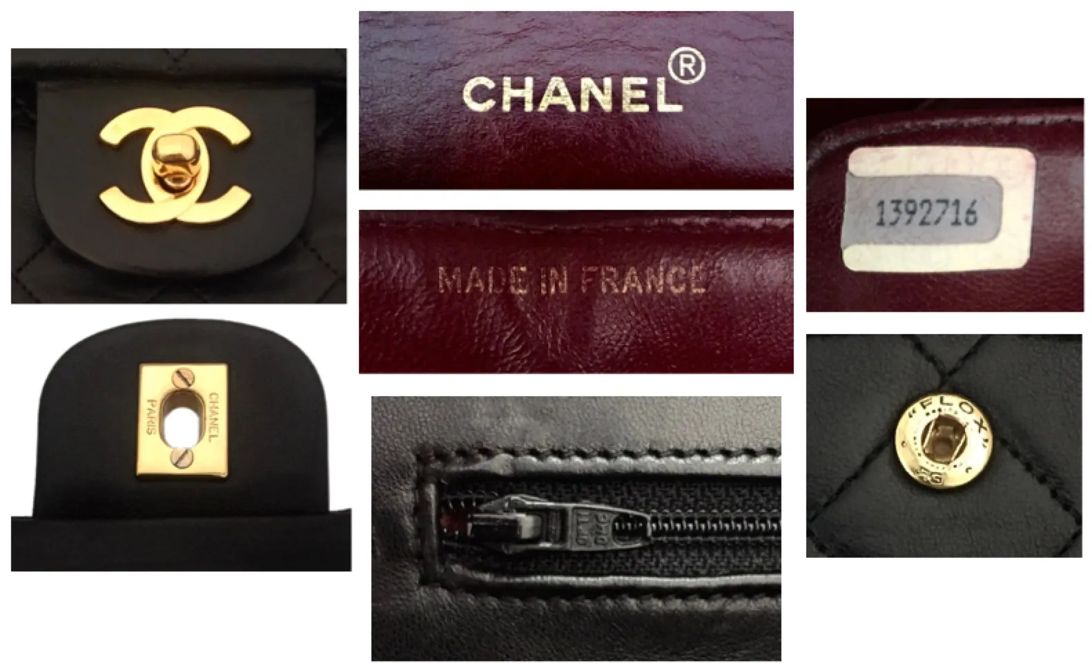 Authentic Chanel Vintage Black Lambskin 2.55 10” Medium Flap Handbag
