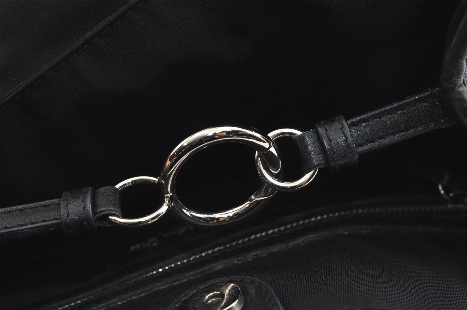 Authentic Christian Dior Panarea Cannage Tote Bag PVC Leather Black 5700I