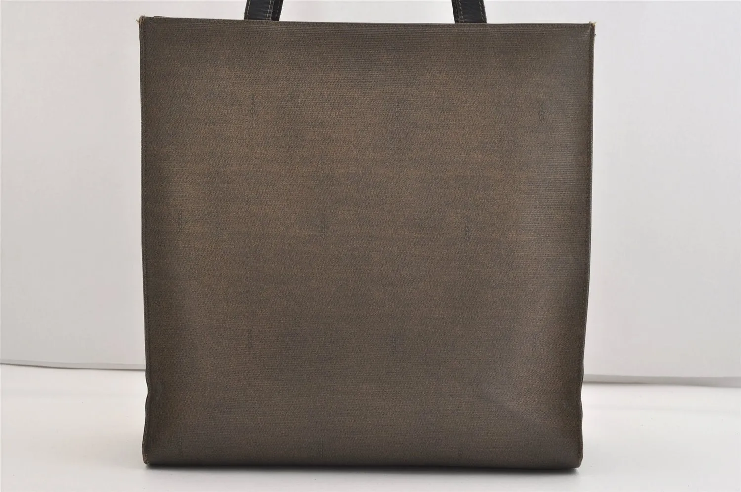 Authentic FENDI Vintage PVC Leather Shoulder Tote Bag Brown 6318J