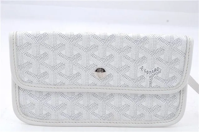 Authentic Goyard Saint Louis GM Shoulder Tote Bag PVC Leather White 8465D