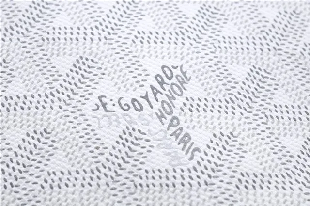 Authentic Goyard Saint Louis GM Shoulder Tote Bag PVC Leather White 8465D