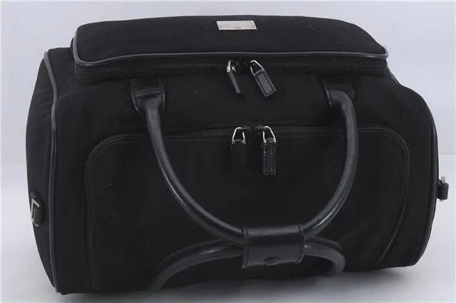 Authentic GUCCI Vintage 2Way Boston Hand Bag Nylon Leather Black 4851D