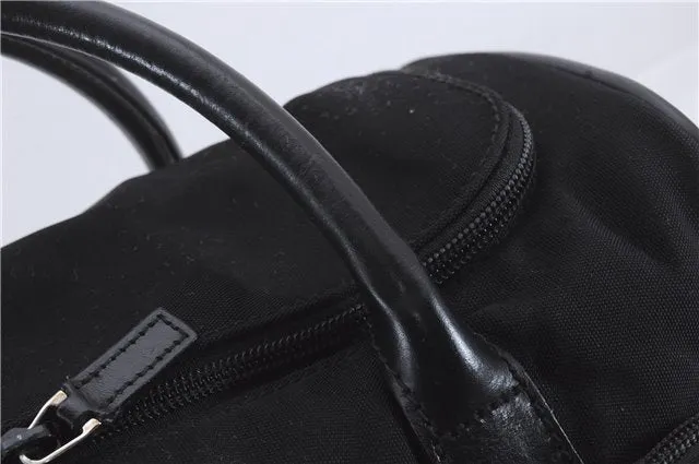 Authentic GUCCI Vintage 2Way Boston Hand Bag Nylon Leather Black 4851D