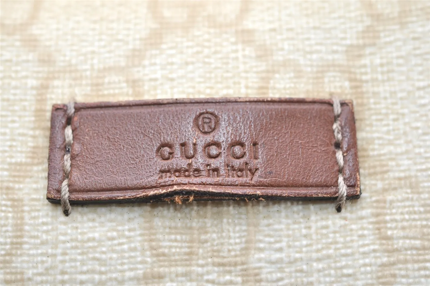 Authentic GUCCI Vintage Hand Boston Bag GG PVC Leather 193603 Beige 2785K