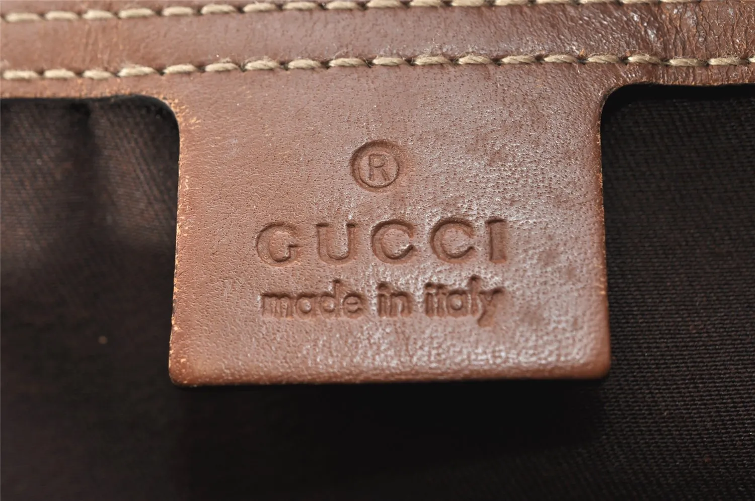 Authentic GUCCI Vintage Hand Boston Bag GG PVC Leather 193603 Beige 2785K
